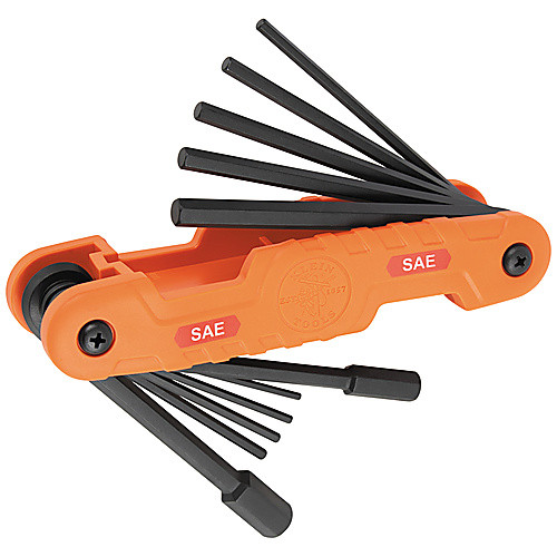 Pro Folding Hex Key Set, 11 Fractional Inch-Sized Keys