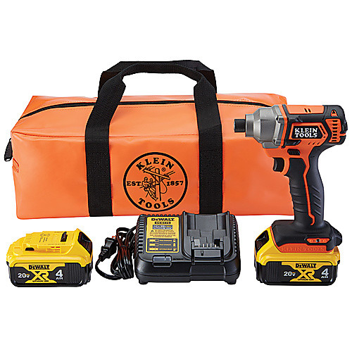 Battery-Operated Compact Impact Driver, 1/4″ Hex Drive, Full Kit