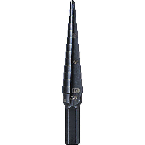 Step Drill Bit Double-Fluted #1, 1/8″ to 1/2″