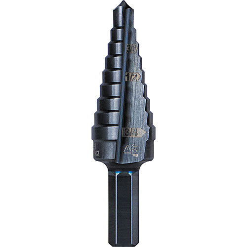Step Drill Bit Double Fluted #3, 1/4″ to 3/4″