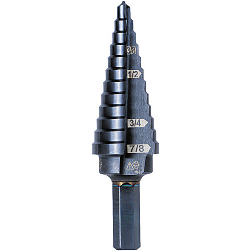 Step Drill Bit #14 Double-Fluted, 3/16″ to 7/8″