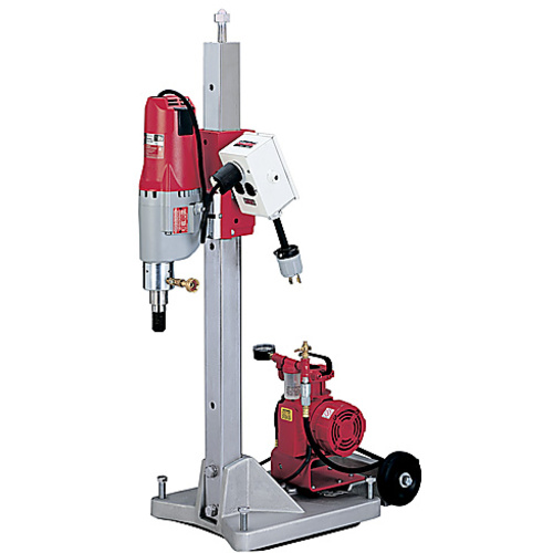 Diamond Coring Rig with Large Base Stand, Vac-U-Rig Kit, Meter Box and Diamond Coring Motor