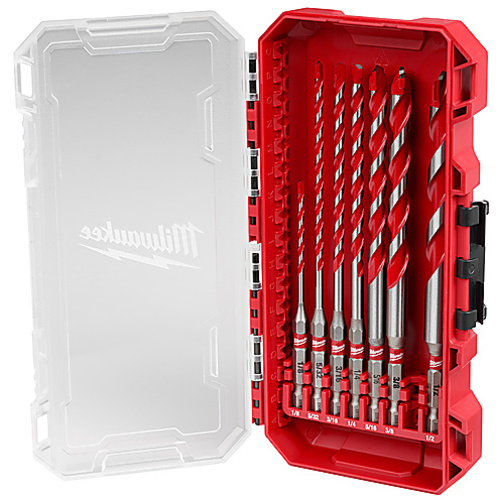 7pc. Large SHOCKWAVE Carbide Hammer Drill Bit Kit