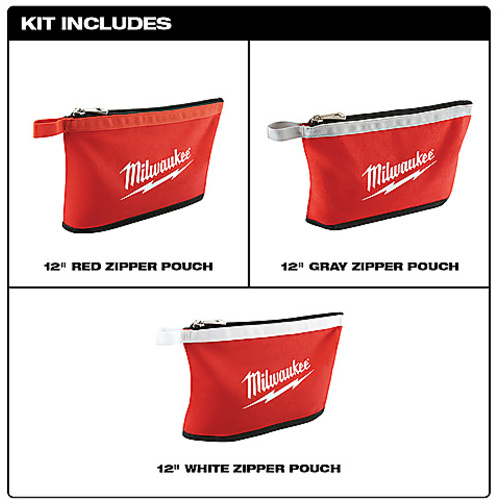 3 Pk Zipper Pouches