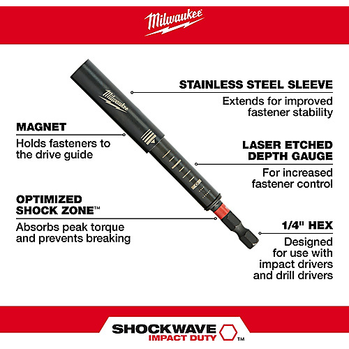 SHOCKWAVE  6″ IMPACT MAGNETIC DRIVE GUIDE BULK 10