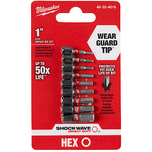 SHOCKWAVE Impact Hex Insert Bit Set -9PC