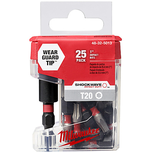 Shockwave 1″ Impact Torx T20 Power Bits (25 pack) w/Bit Holder