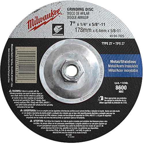 ‎7″ × 1/4″ × 5/8-11″ Grinding Wheel (Type 27)