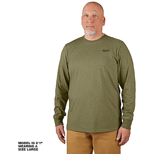 HYBRID WORK TEE-LS-GRN M