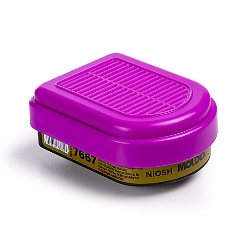 Moldex 7667 Semi-Rectangular Combo Multi-Gas/Vapor Smart Cartridge and P100 Filter
