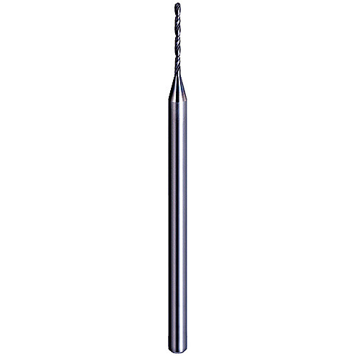 MWS0250XB VP15TF 2.5 mm Dia. × 3 mm Shank × 38.5 mm Flute Length × 74.5 mm OAL, 140°, 2 Flute, Coolant Thru, Solid Carbide Drill