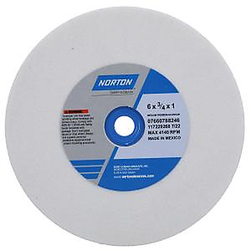 6 × 3/4 × 1″ Premium Alundum Bench and Pedestal Wheel 38A 60 J VBE Type 01