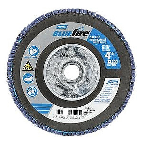 ‎4-1/2″ × 1/4″ × 5/8″ Jumbo Charger R822 Flap Disc Type 27 Jumbo 60 Grit