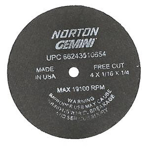 4 × 1/16 × 1/4″ Gemini Free Cut Small Diameter Cut-Off Wheel 3″ A 36 T Type 01/41