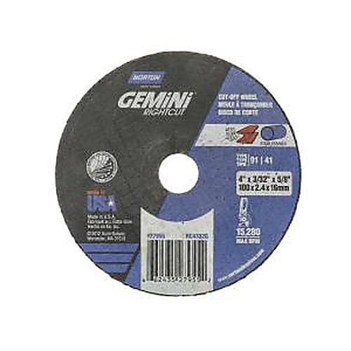 4″ × 0.090″ × 5/8″ Gemini Right Angle Cut-Off Wheel Type 01 Straight 46 Grit