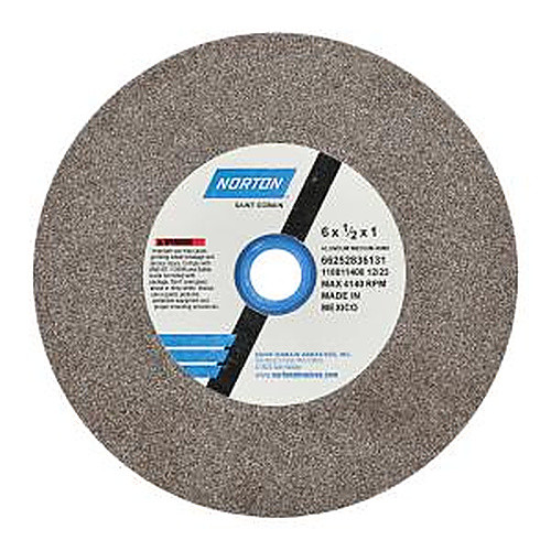 6″ × 1/2″ × 1″ Gemini Alundum Bench & Pedestal Wheel Type 01 Straight 60 Grit