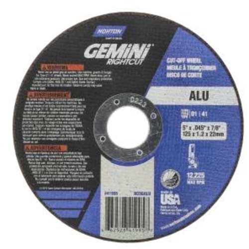 5″ × 0.045″ × 7/8″ Right Angle Cut-Off Wheel Gemini RightCut ALU 36 Grit