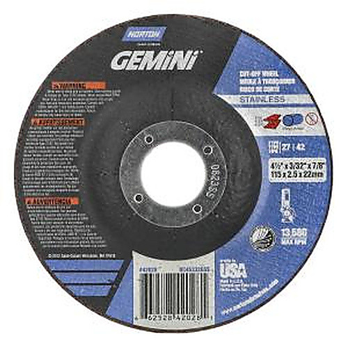 ‎4-1/2 × 3/32 × 7/8″ Gemini INOX/SS Cutting Wheel A 30 R BDA3 Type 27/42