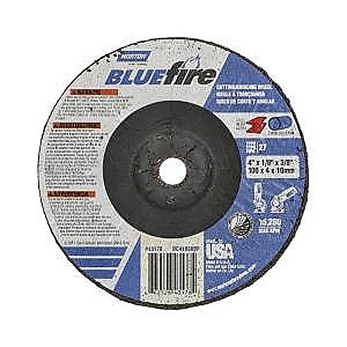 4″ × 1/8″ × 3/8″ BlueFire Non-Woven Depressed Center Wheel Type 27 Zirconia Alumina / Aluminum Oxide