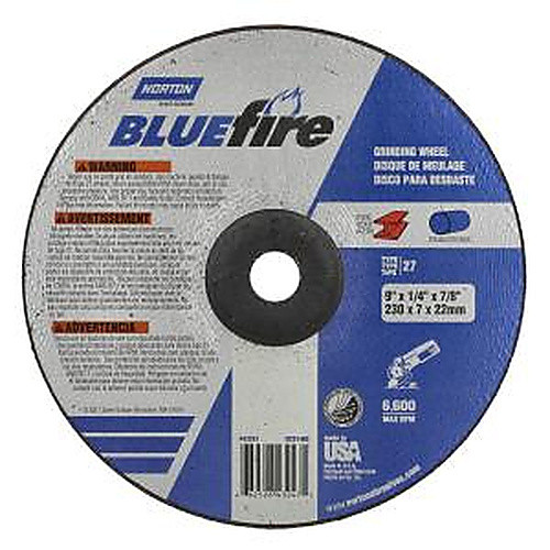 9″ × 1/4″ × 7/8″ BlueFire Non-Woven Depressed Center Wheel Type 27 Zirconia Alumina / Aluminum Oxide