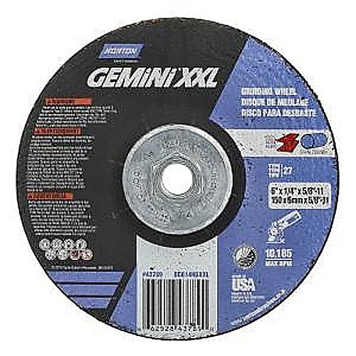‎6″ × 1/4″ × 5/8″-11 Gemini Depressed Center Wheel Type 27 Aluminum Oxide