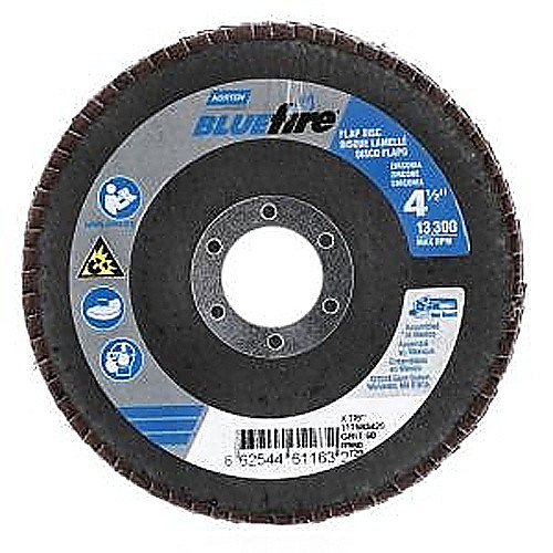 ‎4-1/2 × 7/8″ BlueFire Fiberglass Conical Flap Disc Type 29 P60 Grit R884P Ceramic Alumina