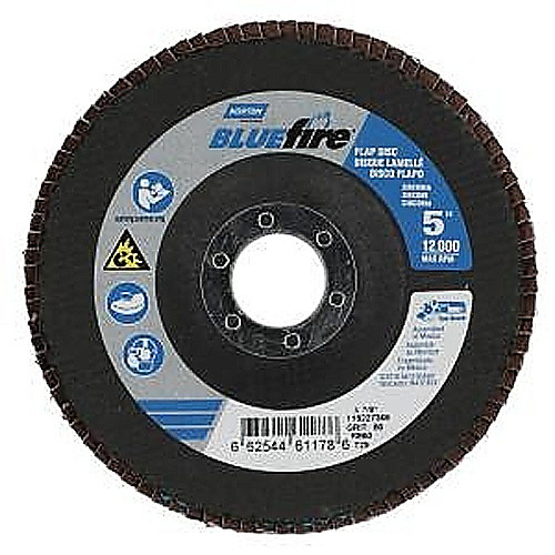 5 × 7/8″ BlueFire Fiberglass Conical Flap Disc Type 29 P80 Grit R884P Zirconia Alumina