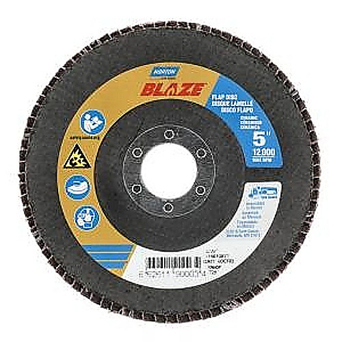 5 × 7/8″ Blaze Fiberglass Conical Flap Disc Type 29 60 Grit R980P Premium Ceramic Alumina