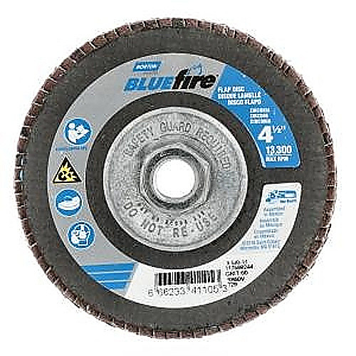 ‎4-1/2 × 5/8 - 11″ BlueFire Fiberglass Conical Flap Disc Type 29 P60 Grit R884V1 Zirconia Alumina