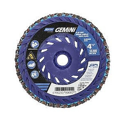‎4-1/2 × 5/8 - 11″ Gemini Plastic Flat Flap Disc Type 27 P80 Grit R766 Zirconia Alumina
