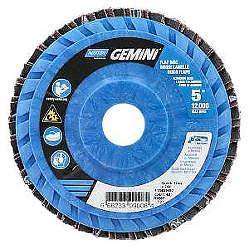 5″ × 1/4″ × 7/8″ Neon R766 Flap Disc Type 27 Flat 40 Grit
