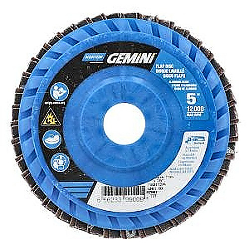 5″ × 1/4″ × 7/8″ Neon R766 Flap Disc Type 27 Flat 60 Grit