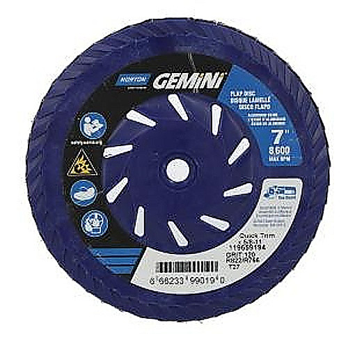 ‎7″ × 1/4″ × 5/8″-11 Neon R766 Flap Disc Type 27 Flat 120 Grit