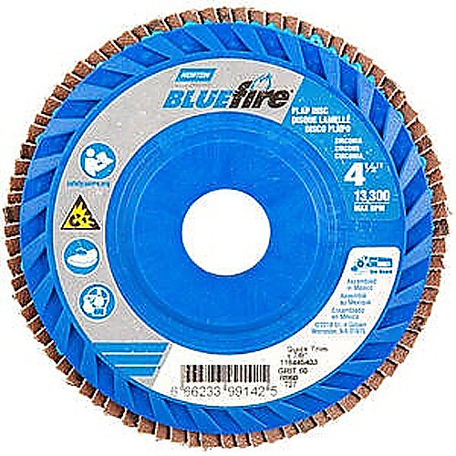 ‎4-1/2 × 7/8″ BlueFire Plastic Flat Flap Disc Type 27 P60 Grit R884P Ceramic Alumina