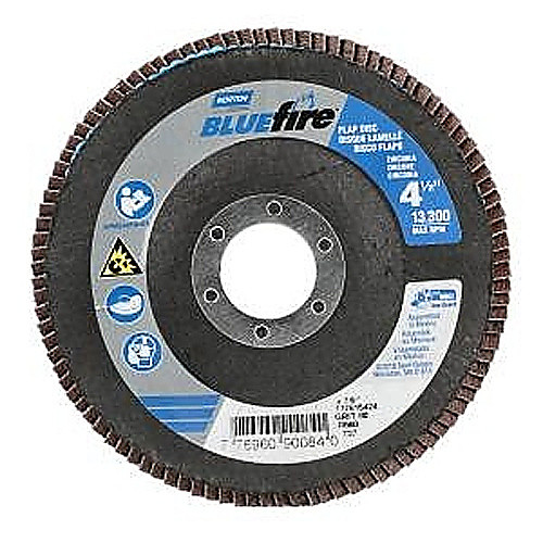 ‎4-1/2 × 7/8″ BlueFire Fiberglass HD Flat Flap Disc Type 27 P80 Grit R884P1 Zirconia Alumina