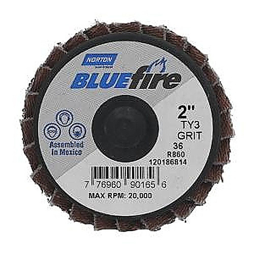 2″ BlueFire Plastic Flat Mini Flap Disc TR (Type III) Type 27 P36 Grit R884P1 Zirconia Alumina