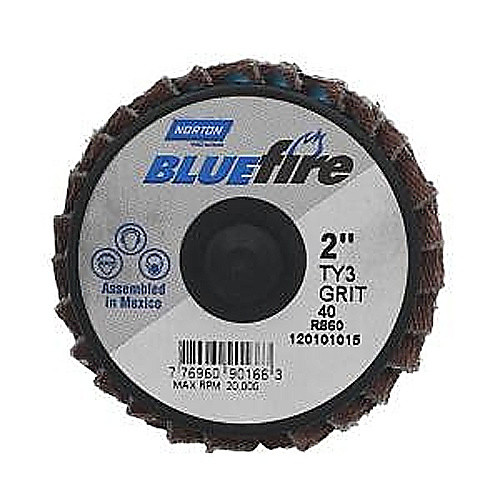2″ BlueFire Plastic Flat Mini Flap Disc TR (Type III) Type 27 P40 Grit R884P1 Zirconia Alumina