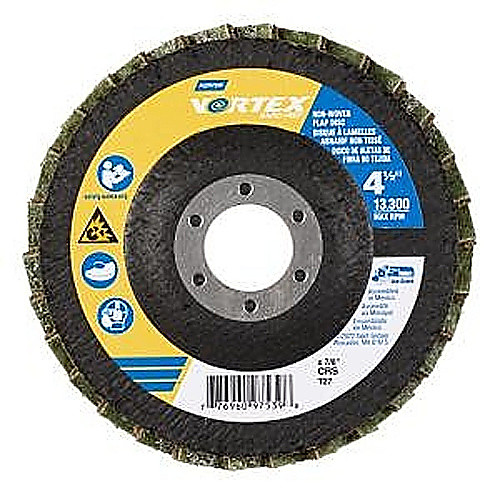 ‎4-1/2 × 7/8 In. Bear-Tex Vortex Rapid Prep Non-Woven Fiberglass Flat Flap Disc T27 C Grit AO