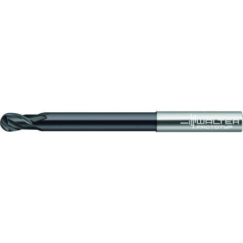 4 mm Dia. × 6 mm Shank × 40 mm DOC × 100 mm OAL, Carbide Diamond, 2 Flute, CW|30° Helix, Round, Ballnose End Mill
