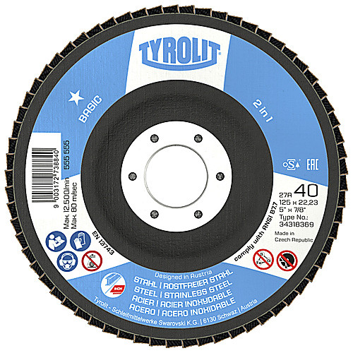5″X7/8″ ZIR FLAP DISC 40G