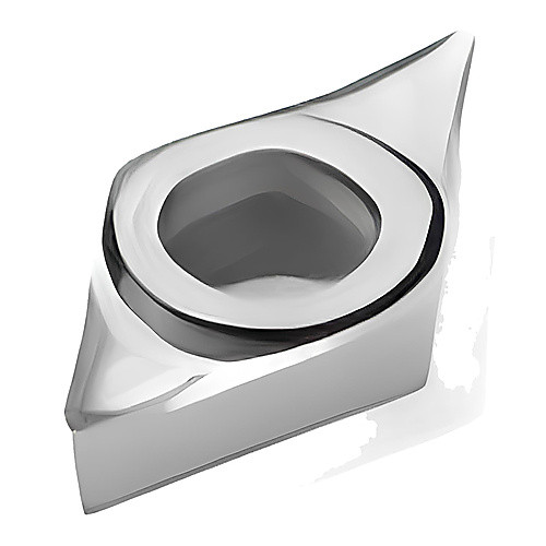 DCGT 32.52 AL KX, 0.031″ Corner Radius, 0.156″ Thick, 3/8″ Inscribed Circle, Uncoated, 55° Diamond, Turning Indexable Insert