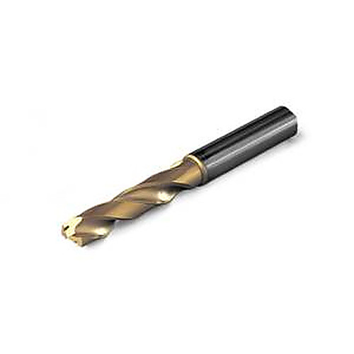 8.5 mm Dia. × 10 mm Shank × 47 mm Flute Length × 89 mm OAL, 3xD, 140°, TiAlN, 3xD Flute, Coolant Thru, Round Solid Carbide Drill