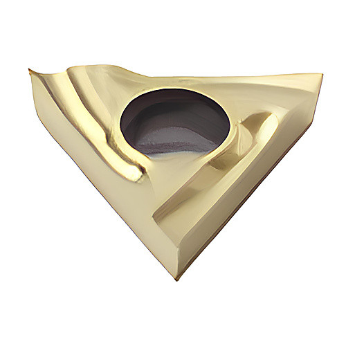 TCGT 21.50.5 UX CP500, 0.008″ Corner Radius, 0.094″ Thick, 1/4″ Inscribed Circle, TiAlN|TiN, Turning Indexable Insert