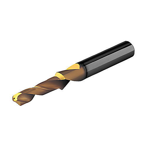 7 mm Dia. × 10 mm Shank × 34 mm Flute Length × 89 mm OAL, 3xD, 140°, TiAlN, 3xD Flute, Coolant Thru, Whistle Notch Solid Carbide Drill