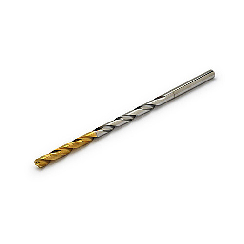 3/8″ Dia. × 10 mm Shank × 172 mm Flute Length × 216 mm OAL, 16xD, 136°, TiN|TiAlN, 16xD Flute, Coolant Thru, Round Solid Carbide Drill