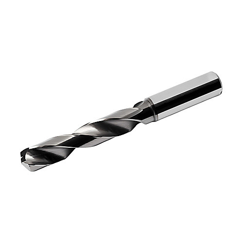 3/8″ Dia. × 10 mm Shank × 47 mm Flute Length × 89 mm OAL, 3xD, 140°, TiAlN, 3xD Flute, Coolant Thru, Round Solid Carbide Drill