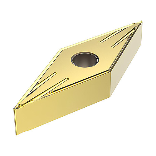 VNMG 330.5 FF2 CP500, 0.008″ Corner Radius, 0.187″ Thick, 3/8″ Inscribed Circle, TiAlN|TiN, Turning Indexable Insert