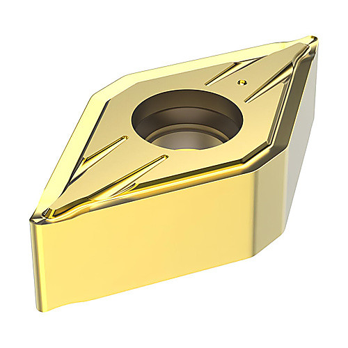DNMU 331 FF2 CP500, 0.015″ Corner Radius, 0.187″ Thick, 3/8″ Inscribed Circle, TiAlN|TiN, Turning Indexable Insert
