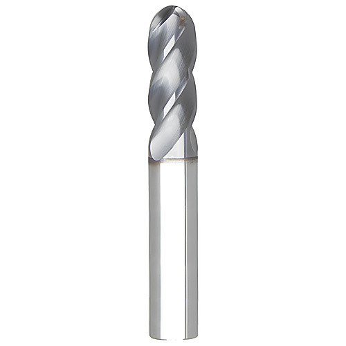 ‎3/8″ Dia. × 3/8″ Shank × 3/4″ DOC × 2-1/2″ OAL, Solid Carbide AlTiN, 4 Flute, Cylindrical, Ballnose End Mill