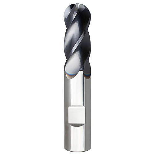 3/8″ Dia. × 3/8″ Shank × 3/4″ DOC × 3″ OAL, Solid Carbide AlTiN, 4 Flute, Weldon, Ballnose End Mill